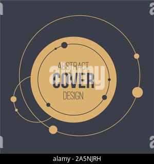 Abstract technology geometric background. Abstract solar system. Circles and nodes. Connection concept. Technology round Logo. Cover, card, flyer. Stock Vector