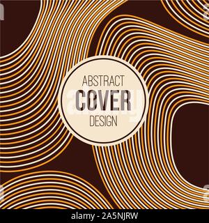 Abstract creative concept layout template. Trendy cover, card, flyer, poster, brochure design. Modern abstract cover from wavy lines. Stripes, waves. Stock Vector