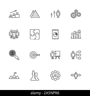 Strategy, Idea, Success outline icons set - Black symbol on white background. Strategy, Idea, Success Simple Illustration Symbol - lined simplicity Si Stock Vector