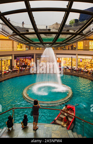 Singapore - APRIL 18 2019: The Shoppes at Marina Bay shopping mall in Singapore Stock Photo