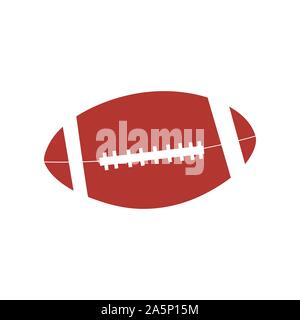 Brown football with white lines and white sew in center Stock Vector