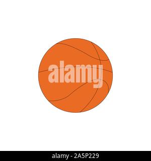 Orange basketball with iconic lines on a white backdrop Stock Vector