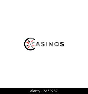 Casino vector logo. Roulette emblem. Roulette icon. Gambling emblem Stock Vector