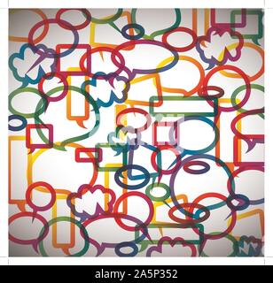 Colorful background made from speech bubbles with colored borders Stock Vector