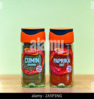 Jars of Schwartz spices Stock Photo Alamy