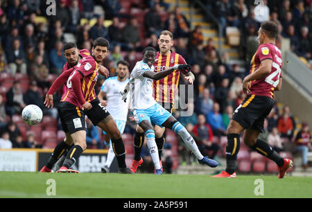 Bradford, UK. 19 October 2019 Crawley Town's Panutche Camara during the Sky Bet League Two match between Bradford City and Crawley Town  at The Utilita Energy Stadium in Bradford. Credit: Telephoto Images / Alamy Live News Stock Photo