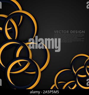 Orange vector ring circle with dark background Stock Vector