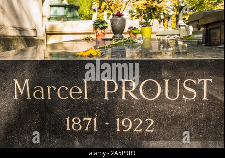 gravesite of french writer marcel proust, pere lachaise cemetery Stock Photo