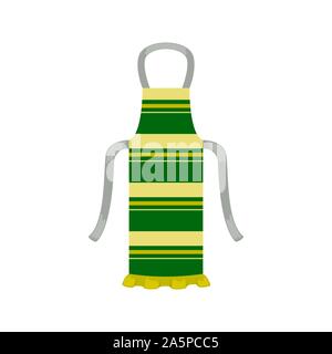 Striped kitchen apron. Isolated flat vector illustration. Stock Vector