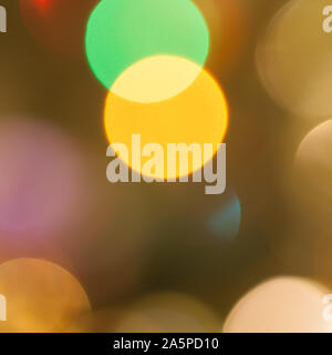 Colourful festive multi-colored circles . Defocused abstract multicolored bokeh lights background Stock Photo