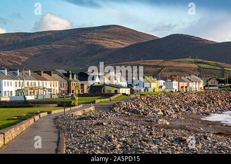 Street Scene with painted houses, Waterville, County Kerry, Ireland Stock Photo
