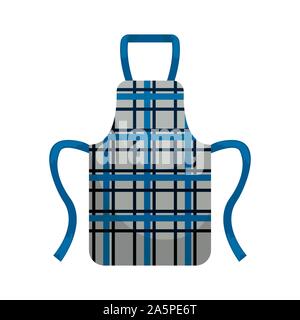Kitchen apron into the cage. Isolated flat vector illustration. Stock Vector