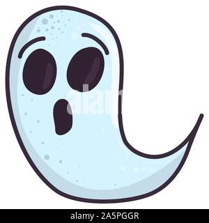 Ghost character. Halloween flat illustration. Vector holiday icon. Stock Vector