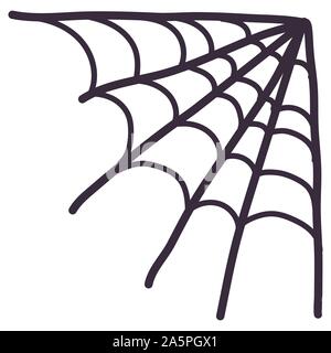 Spider corner cobweb icon. Cartoon vector illustration. Halloween holiday creepy decoration elements. Stock Vector