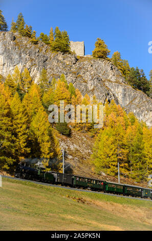 Dampffahrt Rhätische Bahn,Engadin, Graubünden, Schweiz, Europa Stock Photo