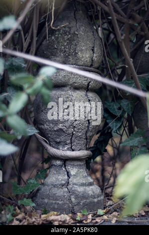 Balusters made of stone on the old historic staircase Stock Photo