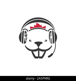 Beaver vector logo. Beaver emblem. Beaver illustration Stock Vector