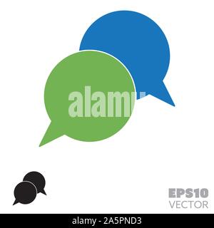 Speech bubbles dialog solid icons. Glyph symbol of communication and messaging. Conversation flat vector illustration. Stock Vector