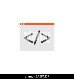 Code, web icon. Vector illustration, flat design. Stock Vector