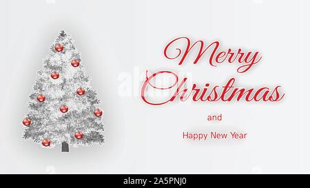 Merry Christmas design in paper cut style. Stock Vector