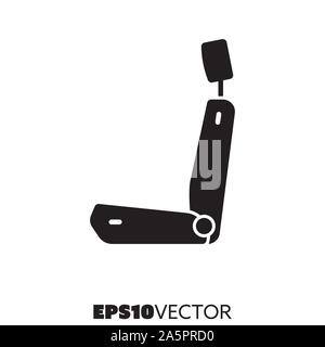 Car seat solid black icon. Glyph symbol of automobile interior and comfort. Automotive flat vector illustration. Stock Vector