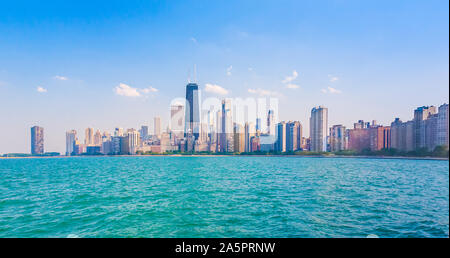 Chicago Skyline with Lake Michigan. Stock Photo