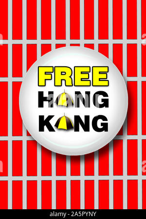 Free Hong Kong pro-independence Umbrella Movement. Stock Photo