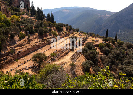 Ancient Gymnasium at Delphi, Greece Stock Photo