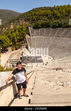 Asklepios Theatre, Sanctuary of Asklepios at Epidaurus, Greece Stock Photo