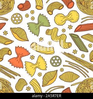 pattern with pasta Stock Vector