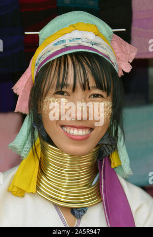 Padaung woman in Thailand Stock Photo