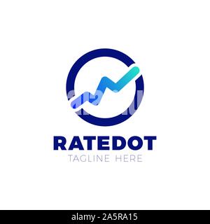 Business Vector circle Logo design with growth rate chart. Stock Vector