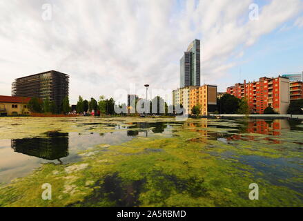 Milan, Italy: 22 June 2019: Porta nuova district in new modern area in Milano, Lombardy, Italy. Stock Photo