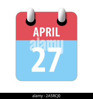 april 27th. Day 27 of month, Simple calendar icon on white background. Planning. Time management. Set of calendar icons for web design. spring month, Stock Photo
