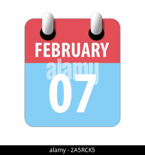 february 7th. Day 7 of month, Simple calendar icon on white background. Planning. Time management. Set of calendar icons for web design. winter month, Stock Photo