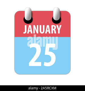 january 25th. Day 25 of month, Simple calendar icon on white background. Planning. Time management. Set of calendar icons for web design. winter month Stock Photo