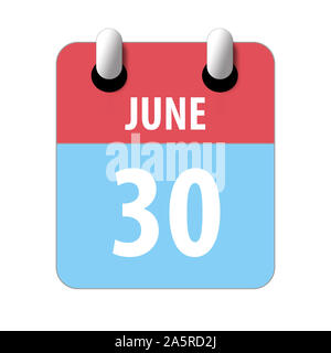 june 30th. Day 30 of month, Simple calendar icon on white background. Planning. Time management. Set of calendar icons for web design. summer month, d Stock Photo