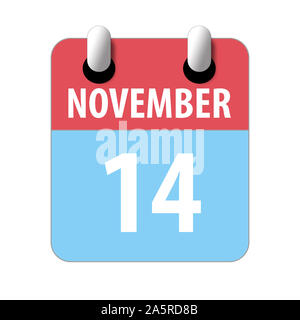 november 14th. Day 14 of month, Simple calendar icon on white background. Planning. Time management. Set of calendar icons for web design. autumn mont Stock Photo