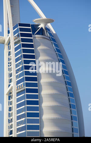 Detail of the Burj Al Arab hotel at Jumeirah beach, Dubai, United Arab Emirates Stock Photo
