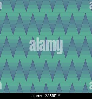 seamless vector pattern with ombre zig zag in teal colors Stock Vector