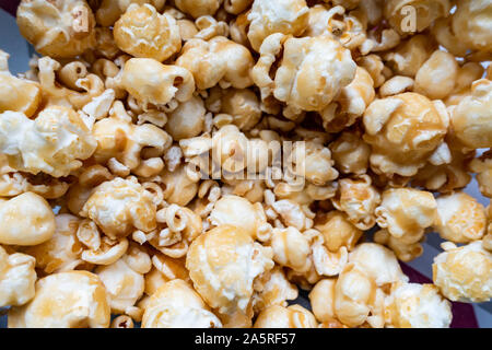 A close up view of toffee popcorn. Stock Photo