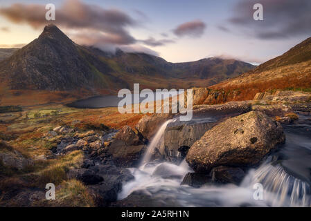 View on Tryfan Mountain in Snowdonia National Park, Wales - UK Stock Photo