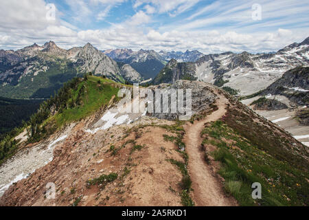 The Rainy pass trail through North Cascades National park, Washington Stock Photo