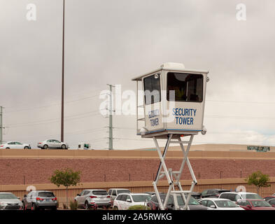 View of Security Tower in public car park Stock Photo