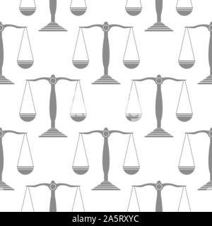 Grey Weighind Scales Icon Seamless Pattern Isolated on White Background Stock Vector