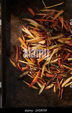 PAN ROASTED ROOT VEGETABLES Stock Photo