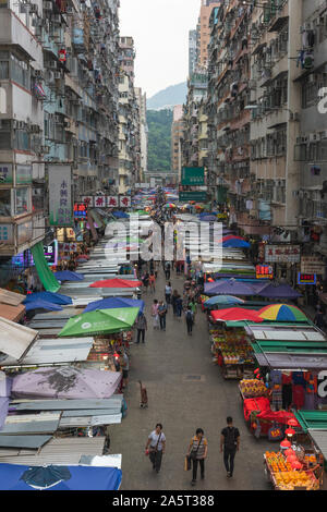 Hong Kong Street Scene, Mong Kok market Stock Photo