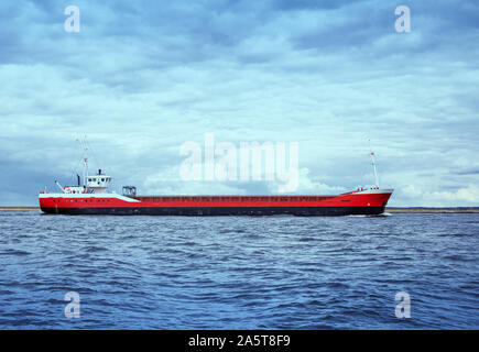 merchant ship entering the Baltic port in Poland Stock Photo