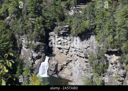Linville Falls in the Blue Ridge Mountains North Carolina, United States Stock Photo