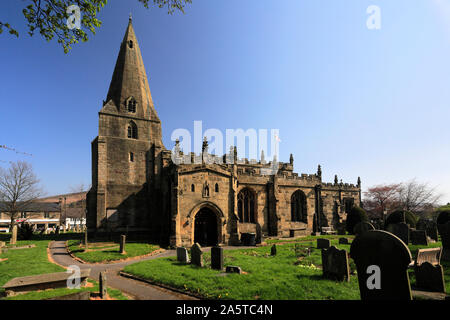 St Peters church, Hope village, Derbyshire, Peak District National Park, England, UK Stock Photo